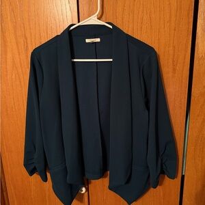 Dark Blue Open Front Cardigan